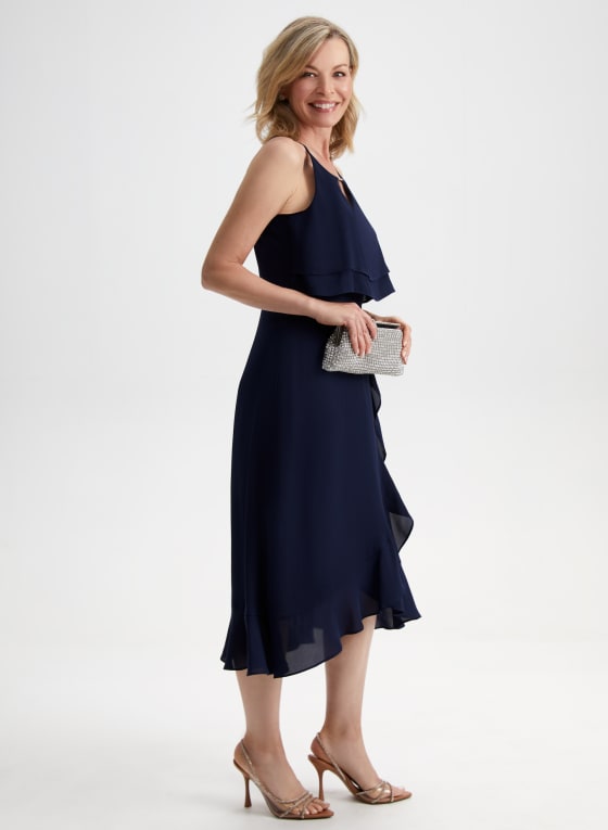 Tiered Ruffle Detail Halter Dress