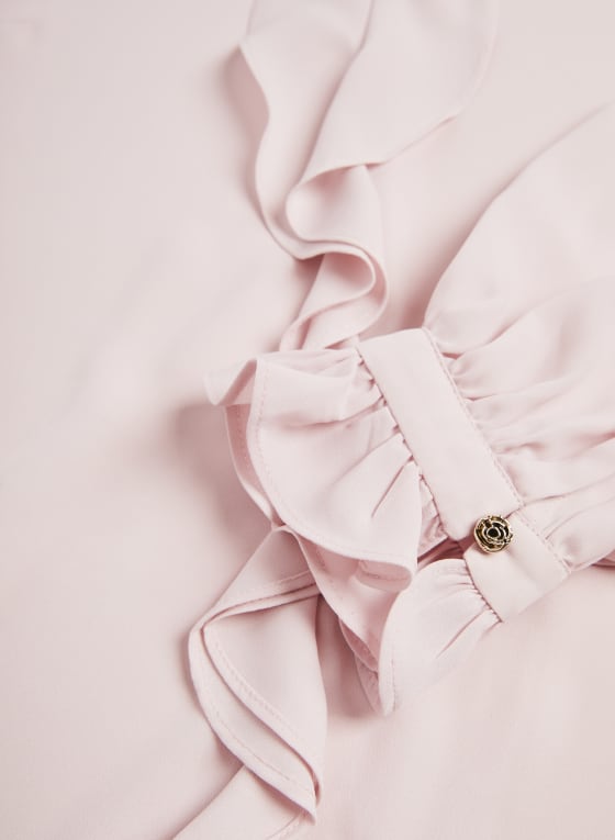 V-neck Ruffle Front Blouse