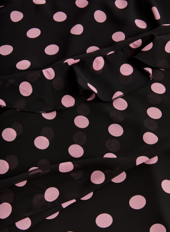 Ruffle Sleeve Polka Dot Blouse