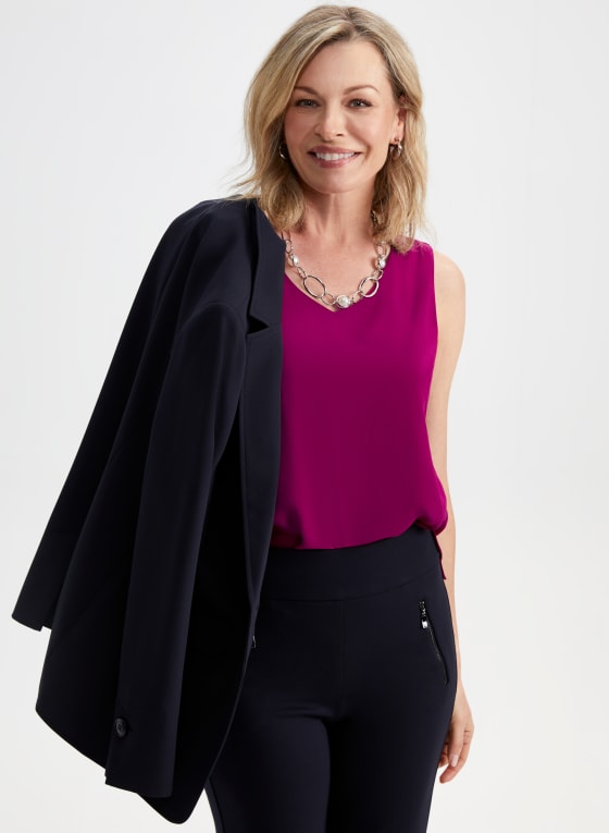 Sleeveless V-Neck Blouse