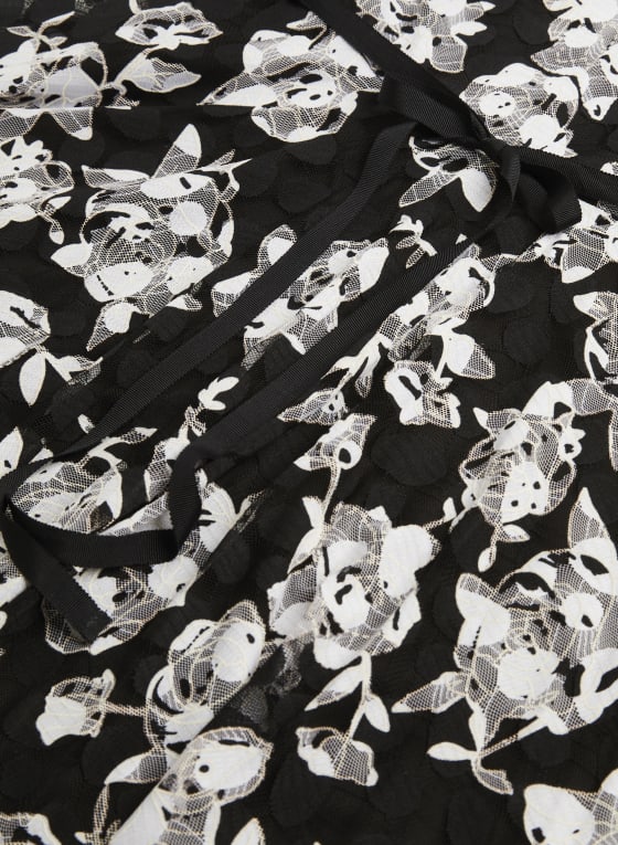 Floral Print Ribbon Belt Dress