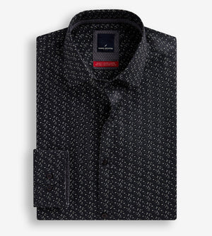 Slim Fit Stretch Dot Print Dress Shirt