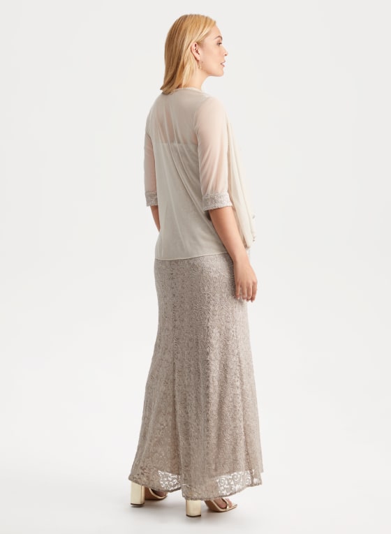 Glitter Lace Jacket & Dress Set