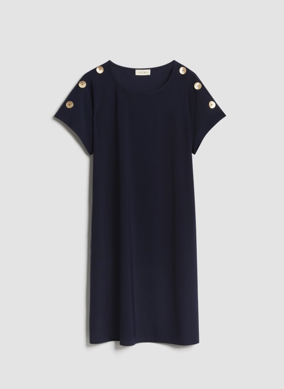 Decorative Button Detail Dress