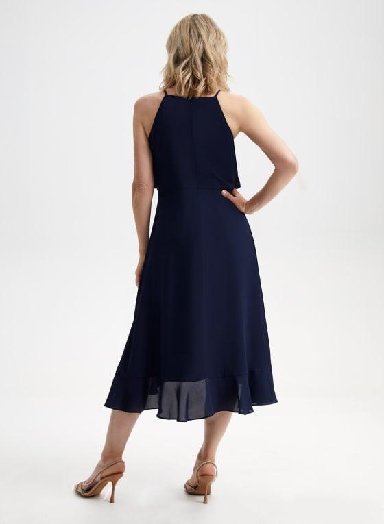 Tiered Ruffle Detail Halter Dress