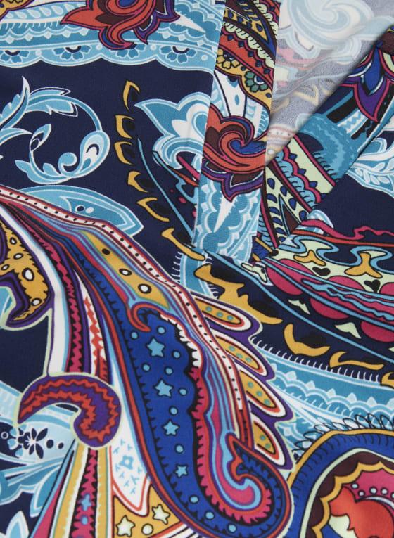 Split Neck Paisley Print Dress