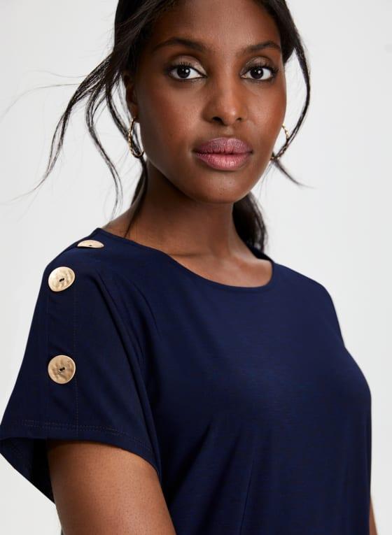 Decorative Button Detail Dress