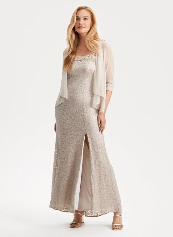 Glitter Lace Jacket & Dress Set