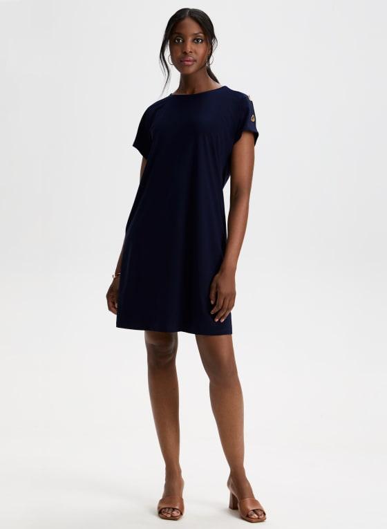 Decorative Button Detail Dress