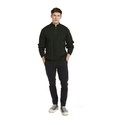 aran woollen mills trui brian moss green