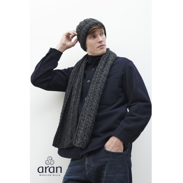 Aran Woollen Mills Unisex muts Darren - Charcoal - Afbeelding 2