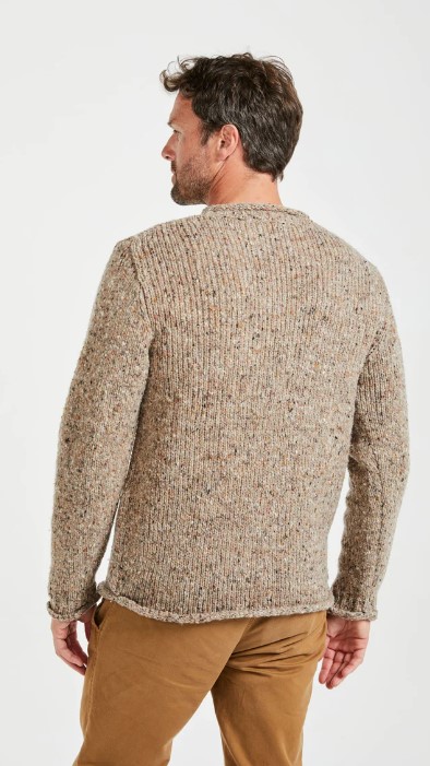 Aran Woollen Mills herentrui James - Toast Oat – Bild 3