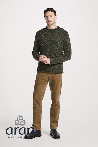 Aran Woollen Mills herentrui James - Groen – Bild 3