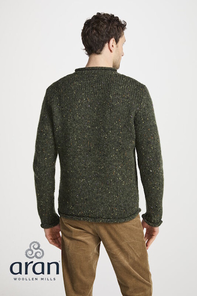 Aran Woollen Mills herentrui James - Groen – Bild 5