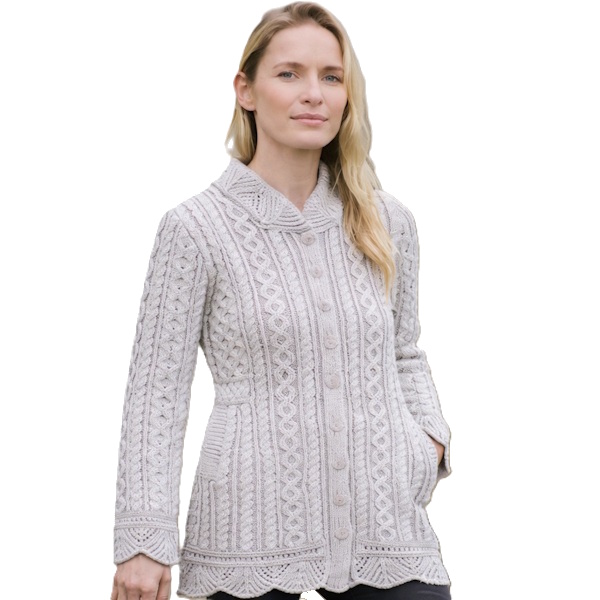 Aran Crafts Damesvest Fermanagh - Stone