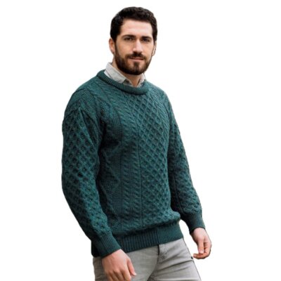 Aran Crafts trui (unisex) Inis Mór - Moss