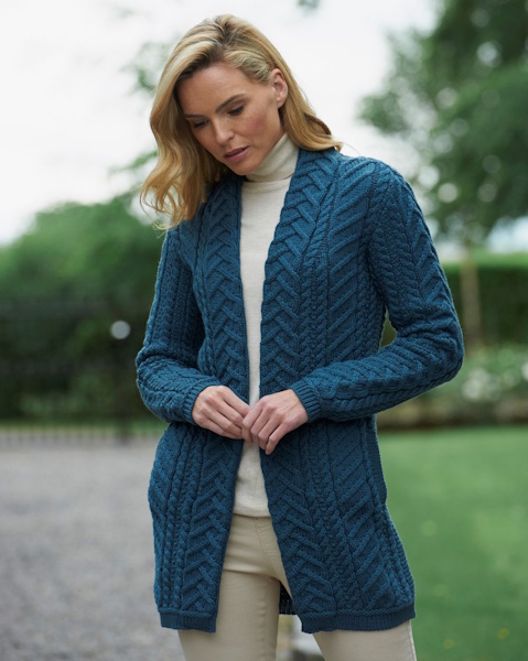 Aran Crafts Damesvest Bandon - Teal – Image 3