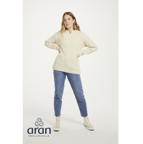 Aran Woollen Mills damestrui Ingrid - Naturel - Afbeelding 3