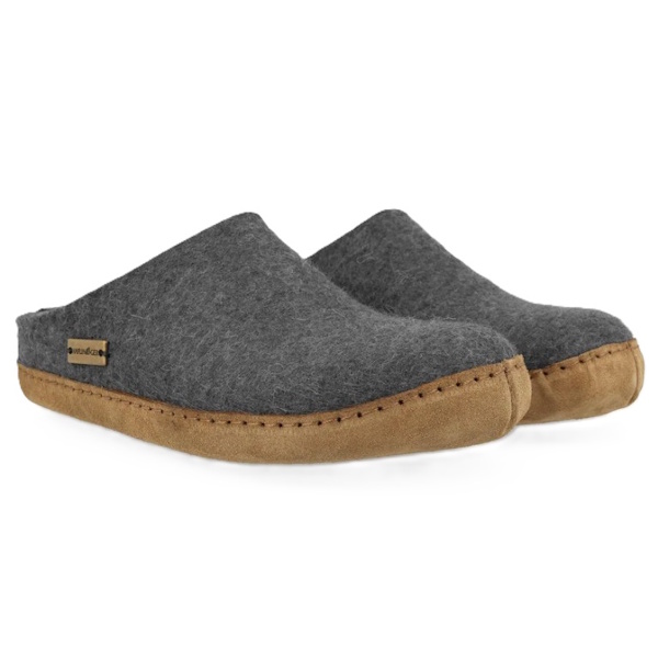 Haflinger pantoffel Emil Antraciet