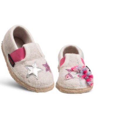 Giesswein Unicorn kinderpantoffel - Wolwit