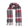 John Hanly Merino sjaal 140 antraciet rood zilver