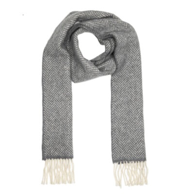 John Hanly sjaal Cashmere Merino grijs 2421