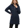 Liebo-Pure Wool-damesvest-Sharon-Marine-op model
