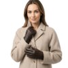 Liebo-warmbat-dames-handschoenen-leder-choco-on model
