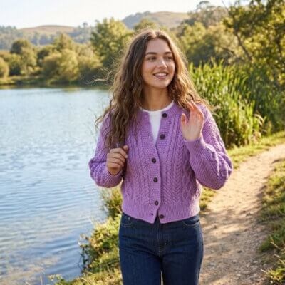 Irelandseye dames vest Sanne Lilac marl