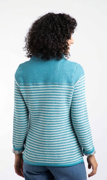 Weird Fish Dames Sweater Juliet - Adriatic Blue/White – Image 3