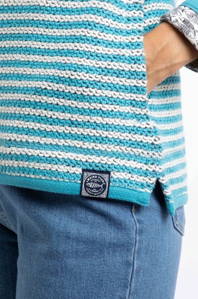 Weird Fish Dames Sweater Juliet - Adriatic Blue/White – Image 4
