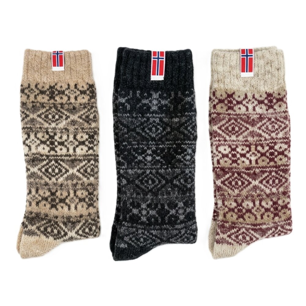 Woolwear noorse sokken ruitmotief