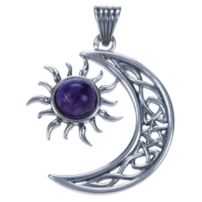 Zilveren Hanger Keltische knoop amethyst 35548-1