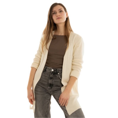 ella-lang gebreid vest