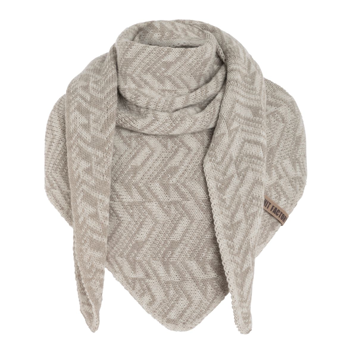 Knit Factory Umhlagetuch Josh – Beige / Iced Clay – Bild 4