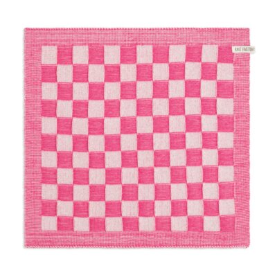Knit Factory Keukendoek Block - Ecru Fuchsia