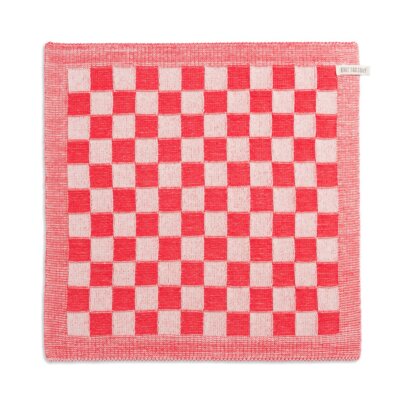 Knit Factory Keukendoek Block - Ecru Rood