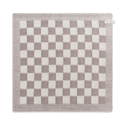Knit Factory Keukendoek Block - Ecru Taupe