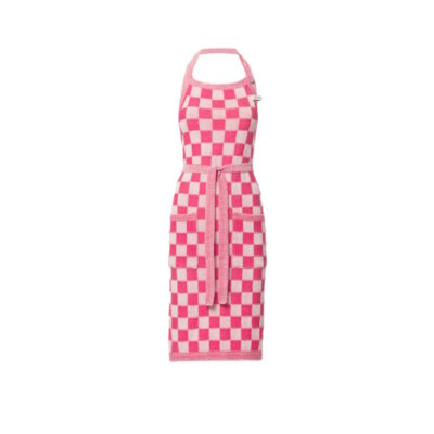Knit Factory Keukenschort Block - Ecru Fuchsia
