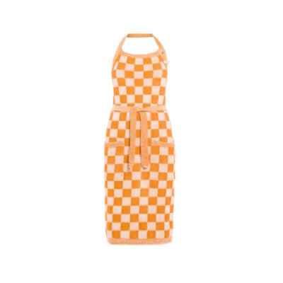 Knit Factory Keukenschort Block - Ecru Orange