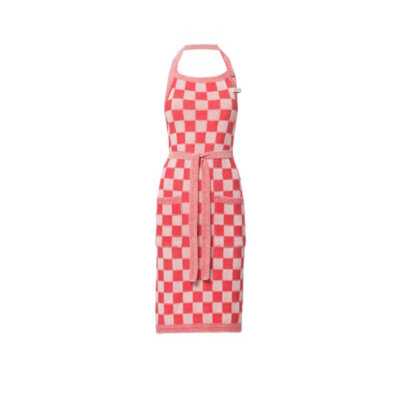 Knit Factory Keukenschort Block - Ecru Rood