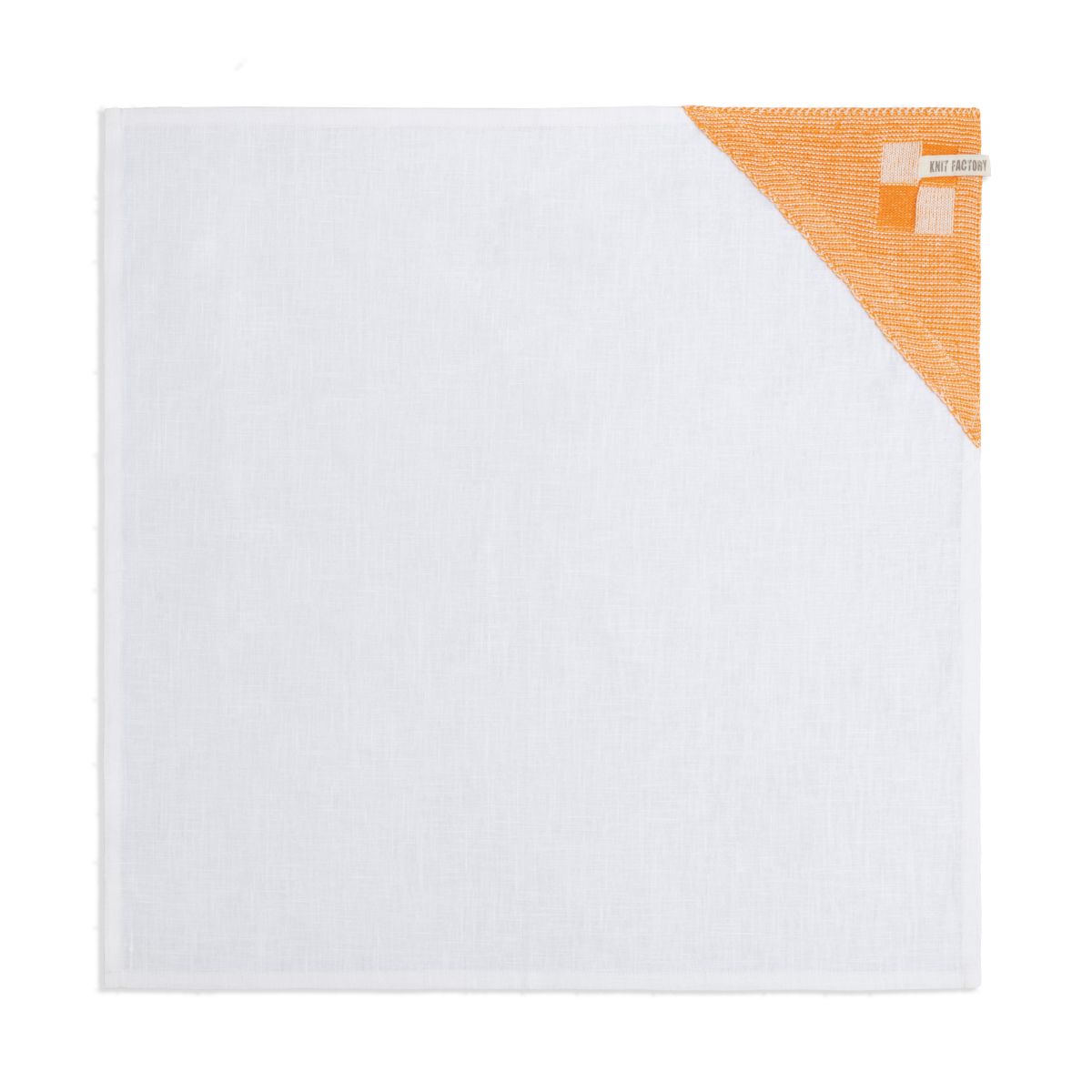 Knit Factory Theedoek Block - Ecru Orange
