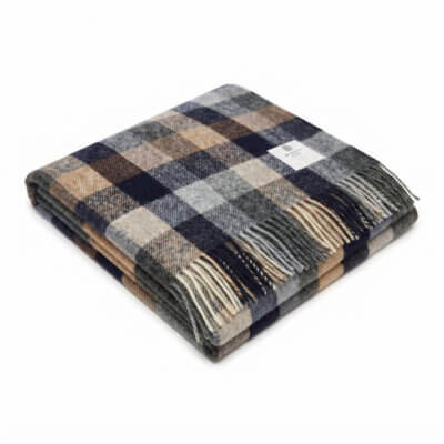 McNutt Lamswollen Plaid - Navy en Mustard